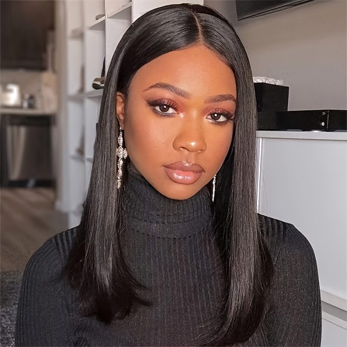 Women's Straight Synthetic Bob Wig - Heat-Resistant Synthetic Hair, Natural Look Everyday & Cosplay Costume Party Wig, Sleek Straight Style for All Light Beige Tones & Ethnicities - Easy Maintenance, Versatile Hairpiece - Image 2
